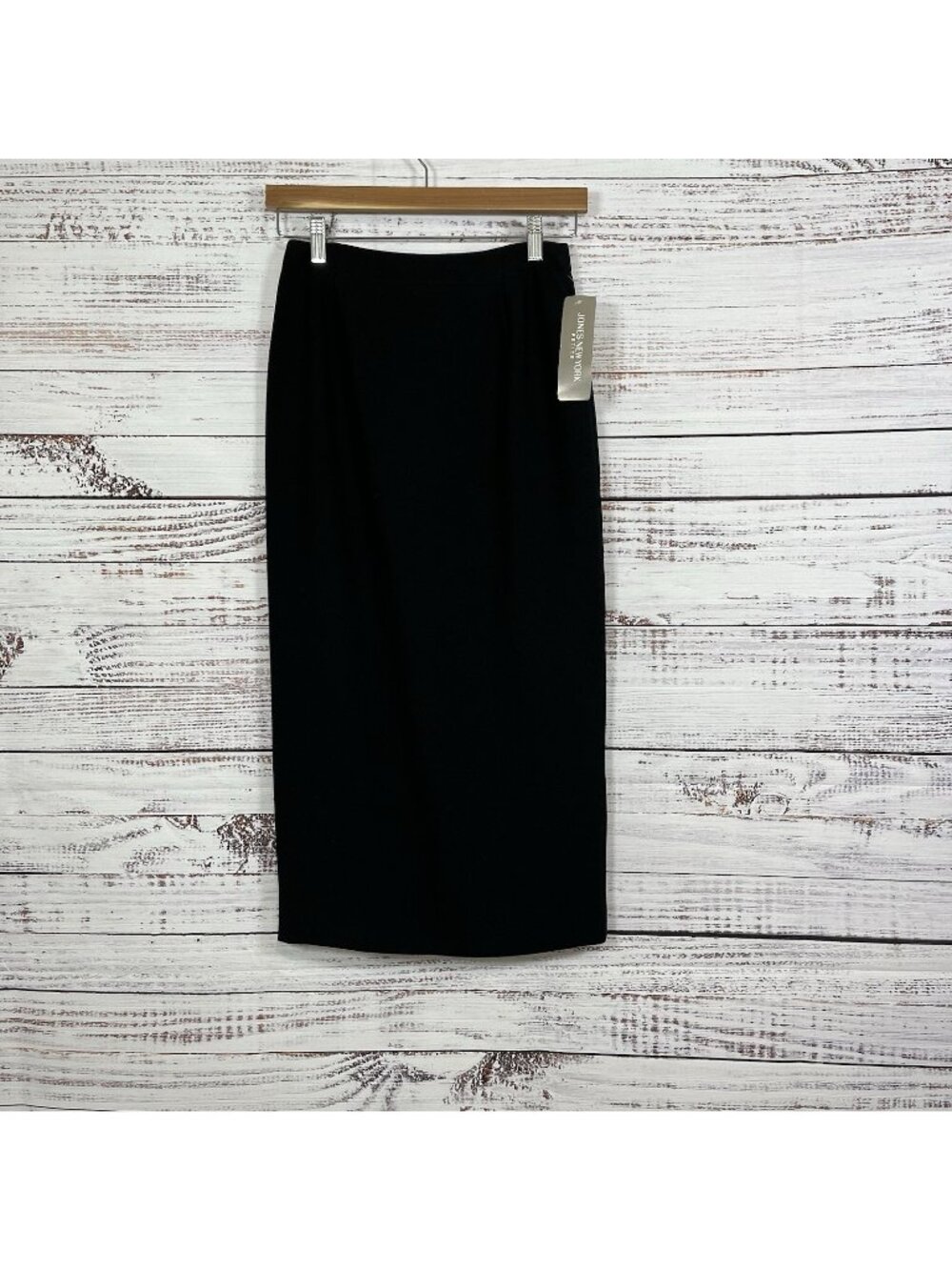 Jones NY Black Straight Lined Midi Skirt